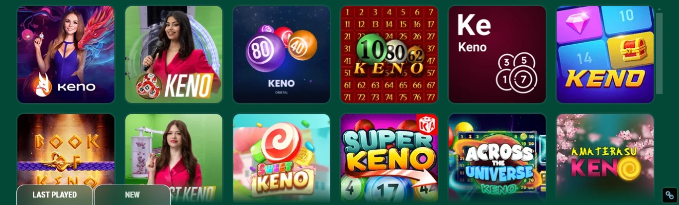 online keno in richard casino